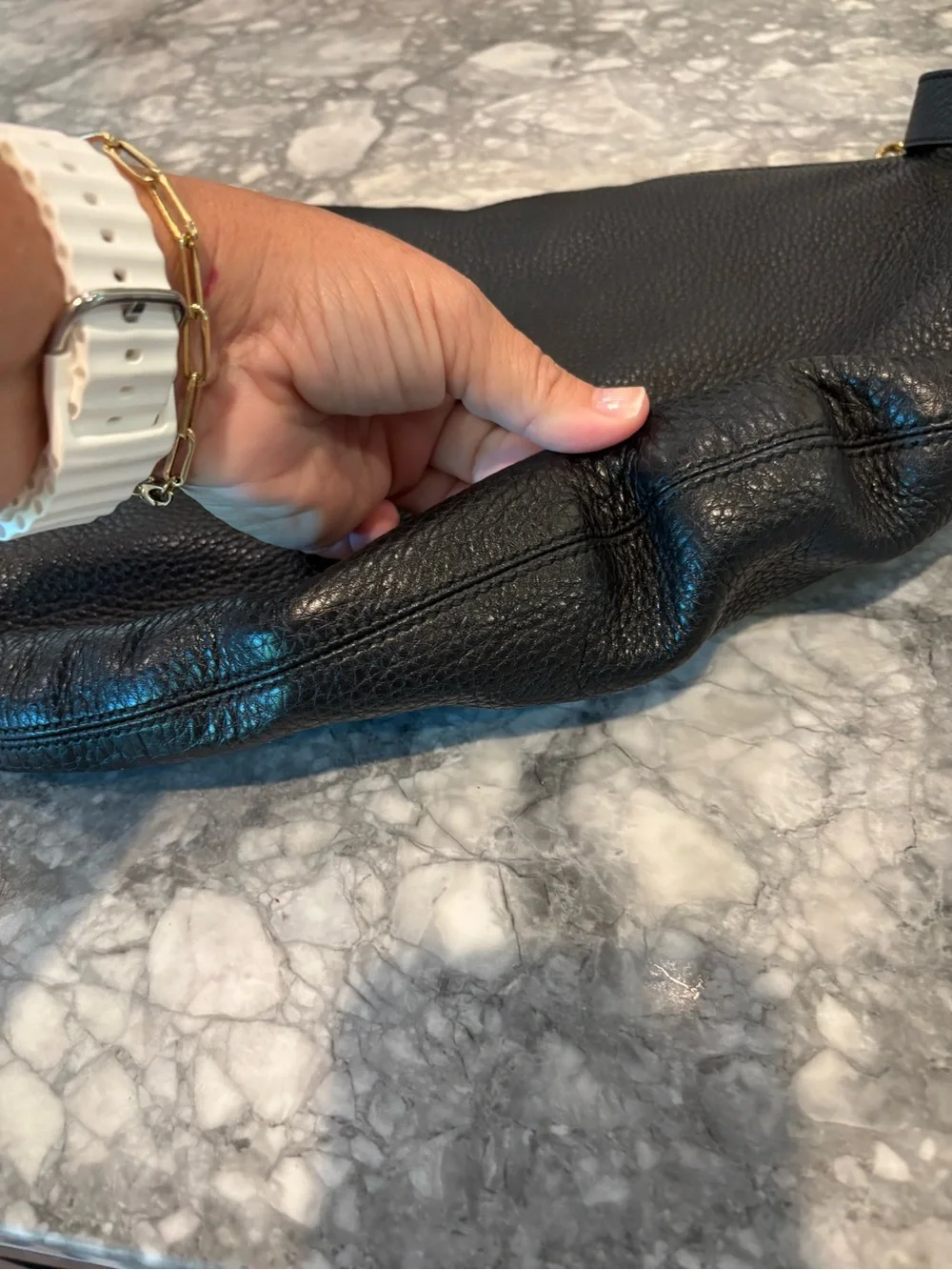 Gucci Black Pebbled Leather Hobo with Embossed GG